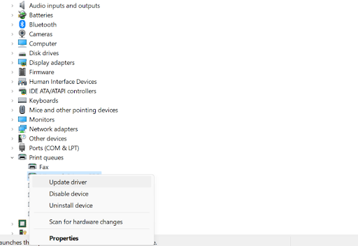 in print queues find your Canon LiDE 300 scanner