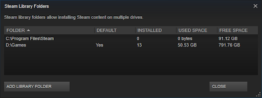 In Settings look for Steam Library Folders