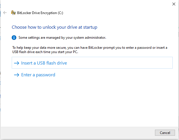 Insert USB Flash Drive Option