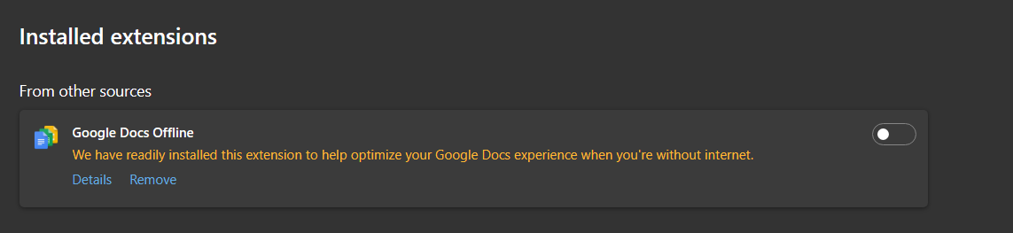 installed extension Microsoft edge
