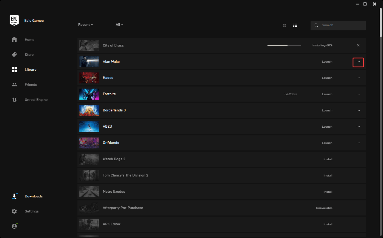 list of all linked games to account