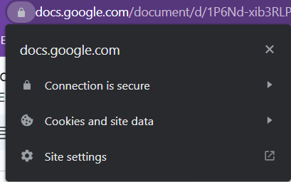 lock icon in the Address bar