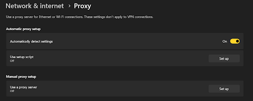 look for proxy to hide ip