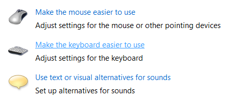 Make the Keyboard Easier to Use option