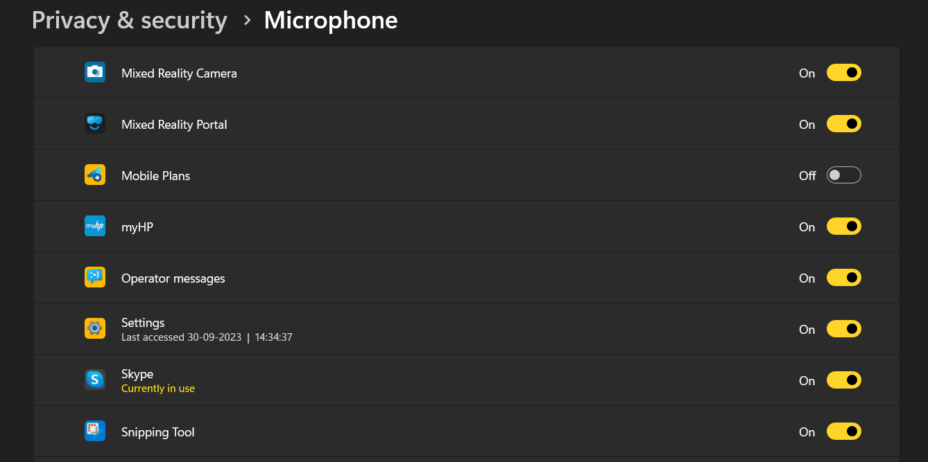 Microphone Option - Privacy and Security