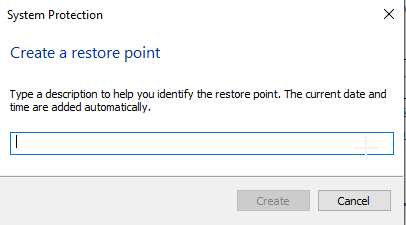 name system restore point