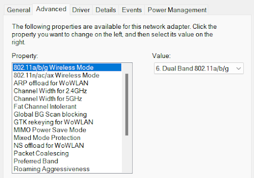 navigate to Advanced Tab