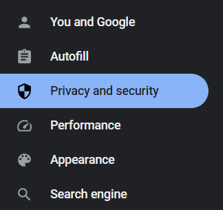 navigate to Privacy & Security
