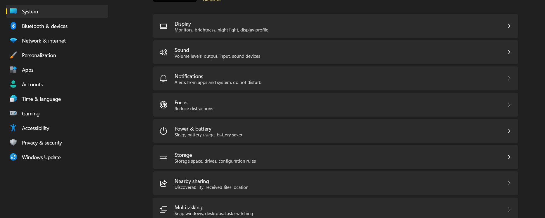 Network & Internet option