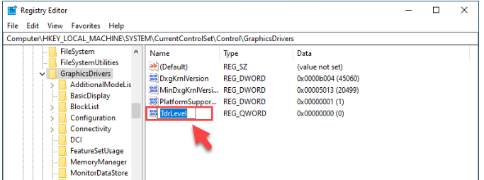Rename new entry as TdrLevel