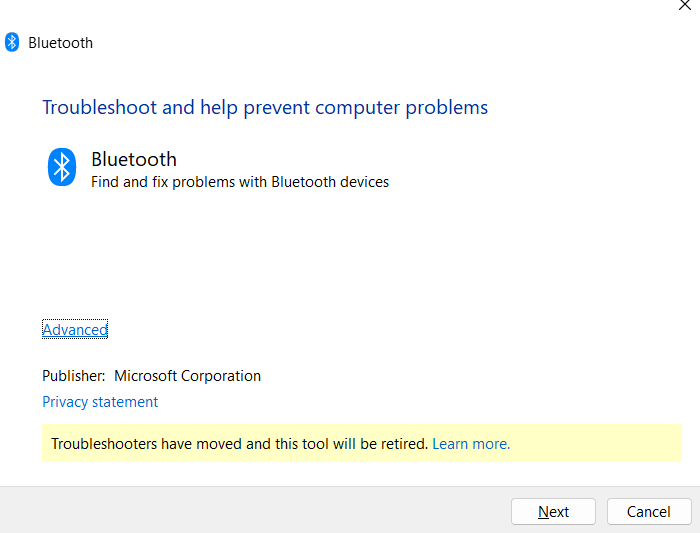 bluetooth toggle missing windows 11