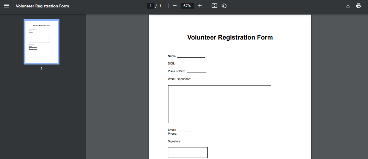 not fillable form write with pen