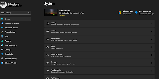 open system settings