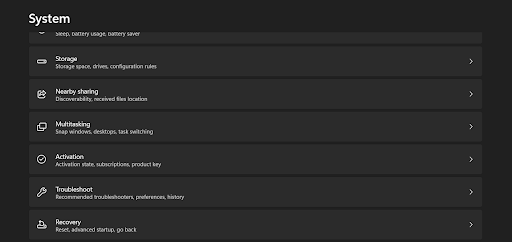 open Windows settings