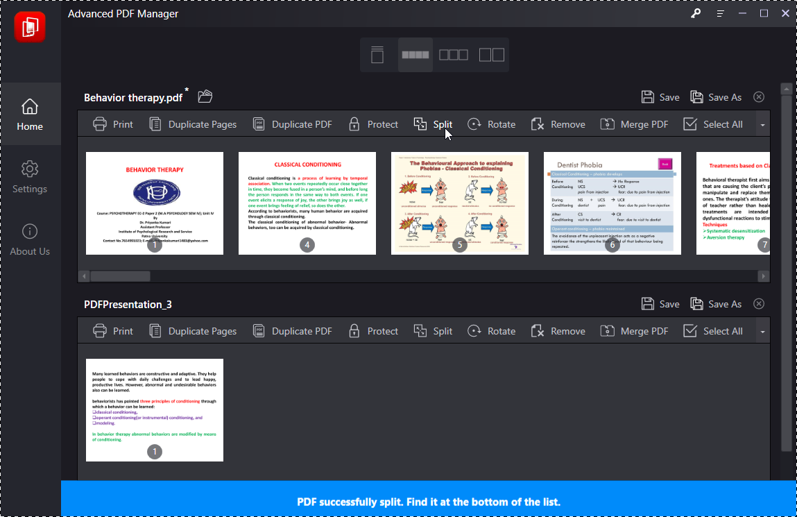 select page extract from PDF