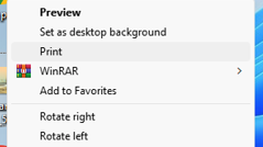 Print option in context menu