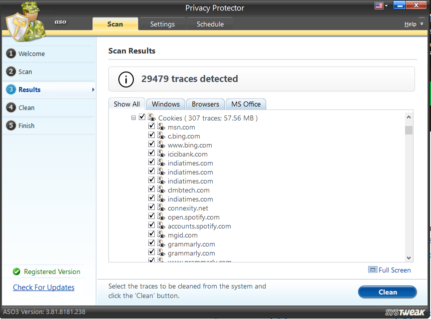 Privacy Protector_scan results_