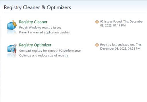 registry cleaners and optimizers