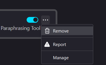 remove option - Firefox browser