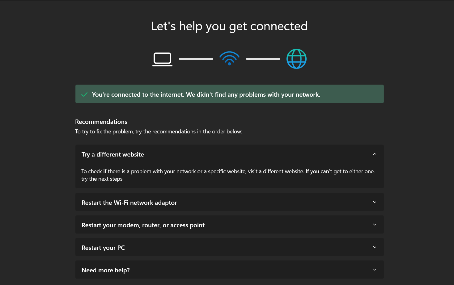 restart your computer option