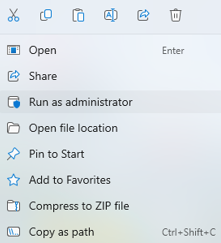 Run As Administrator Option