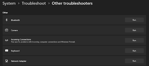 Run the troubleshooter