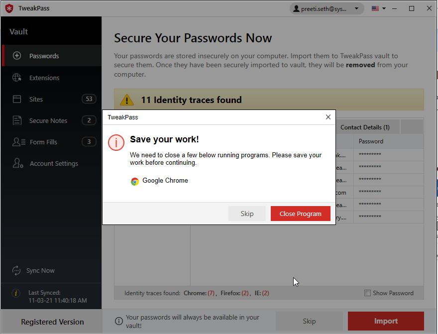 save your tweakpass password manager