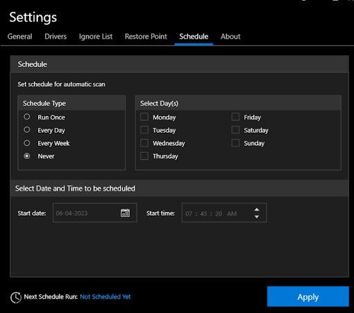 Scan Scheduler for Regular Updates