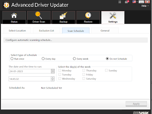 schedule driver scans