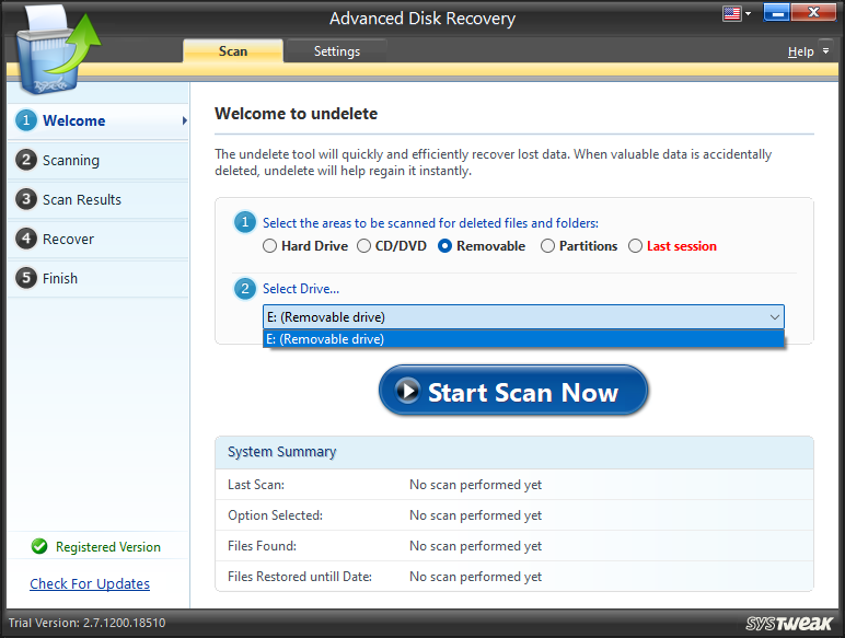 Select driver to scan