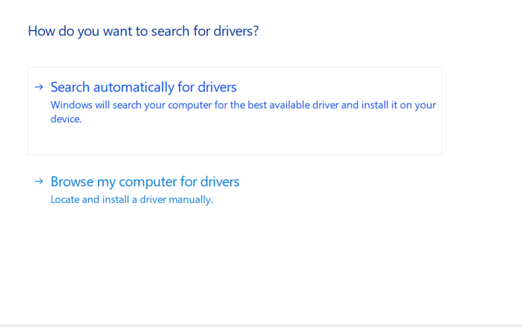 search automatically for drivers