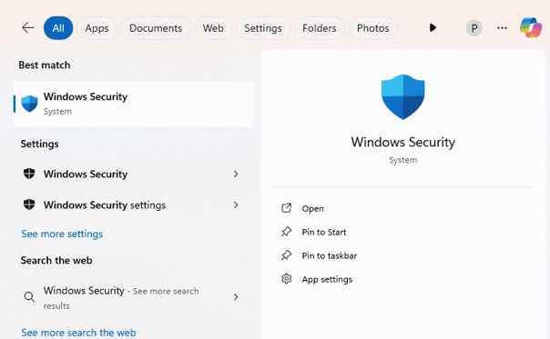 Searching for Windows Security