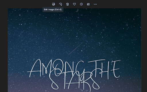 select edit the image option in windows editor to convert HEIC to JPG