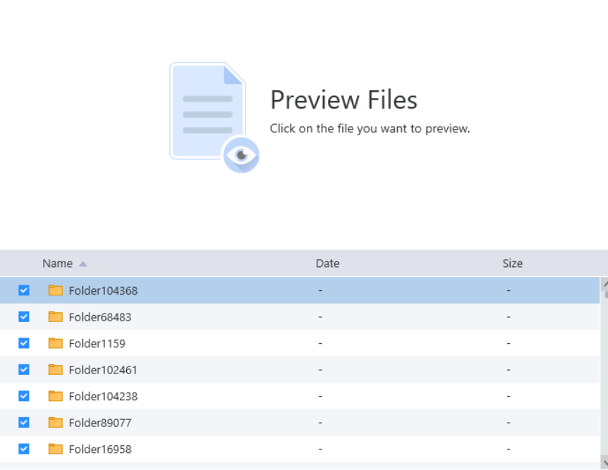 select files for preview