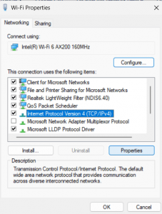 select IPv4 protocol