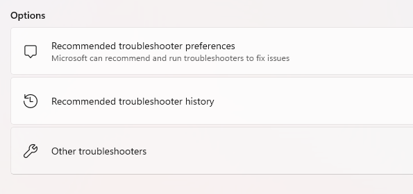 Select Other troubleshooters