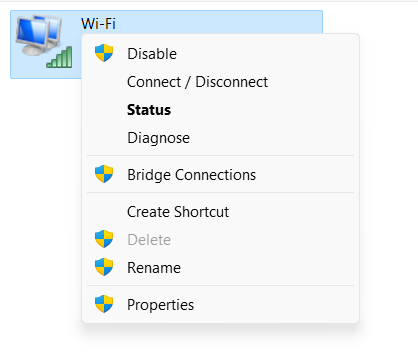 select properties in wi-fi