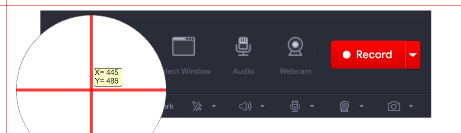 Select Region using Advanced screen recorder