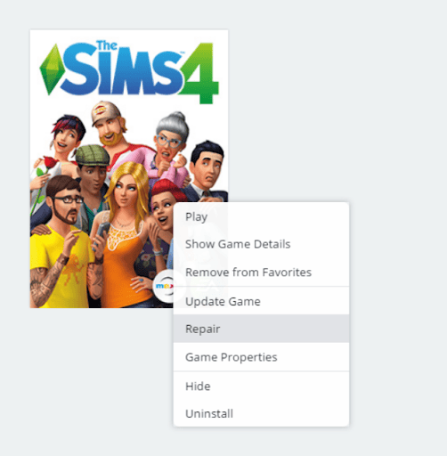 Select repair option
