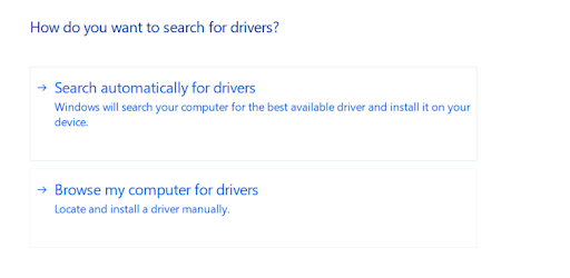 select search automatically for drivers