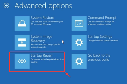 select startup repair option