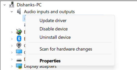select Update driver option