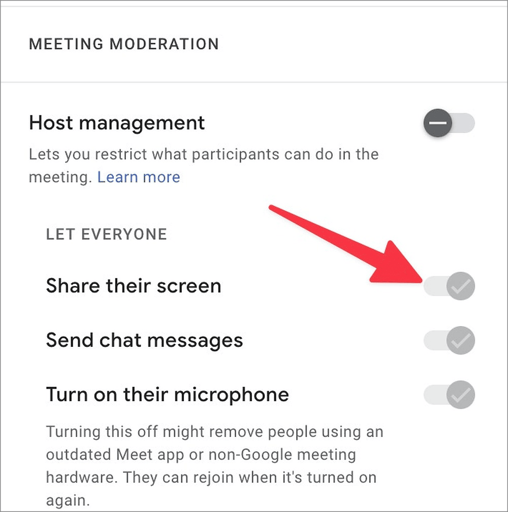 Share their screen toggle button