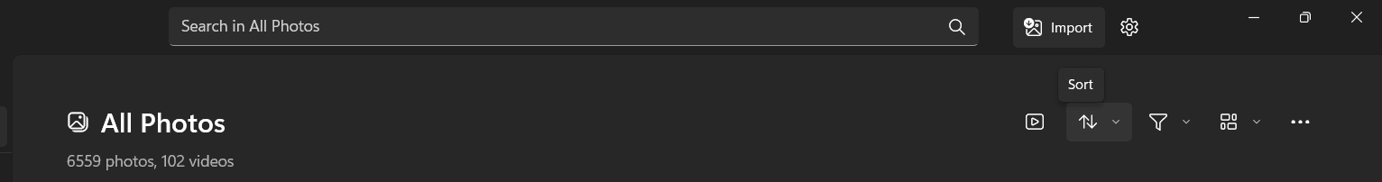 sort button on app's top bar