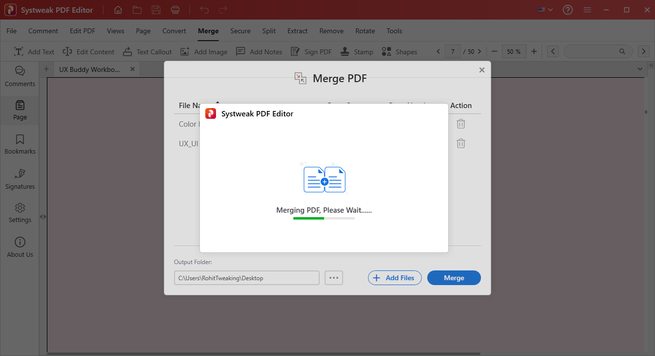 Merge PDF - Systweak PDF Editor
