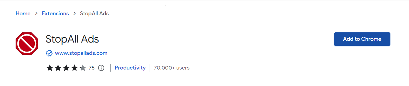 stop all ads extension