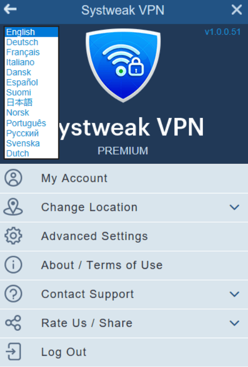 supported languages - systweak vpn