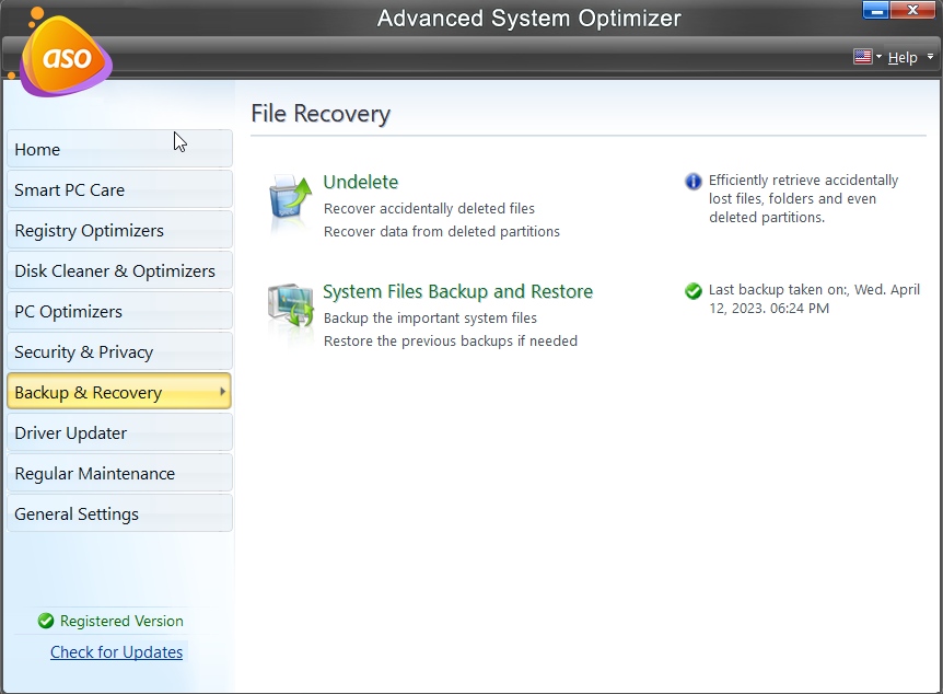 System files backup and Restore