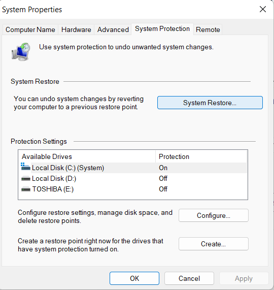Performance Options dialog box
