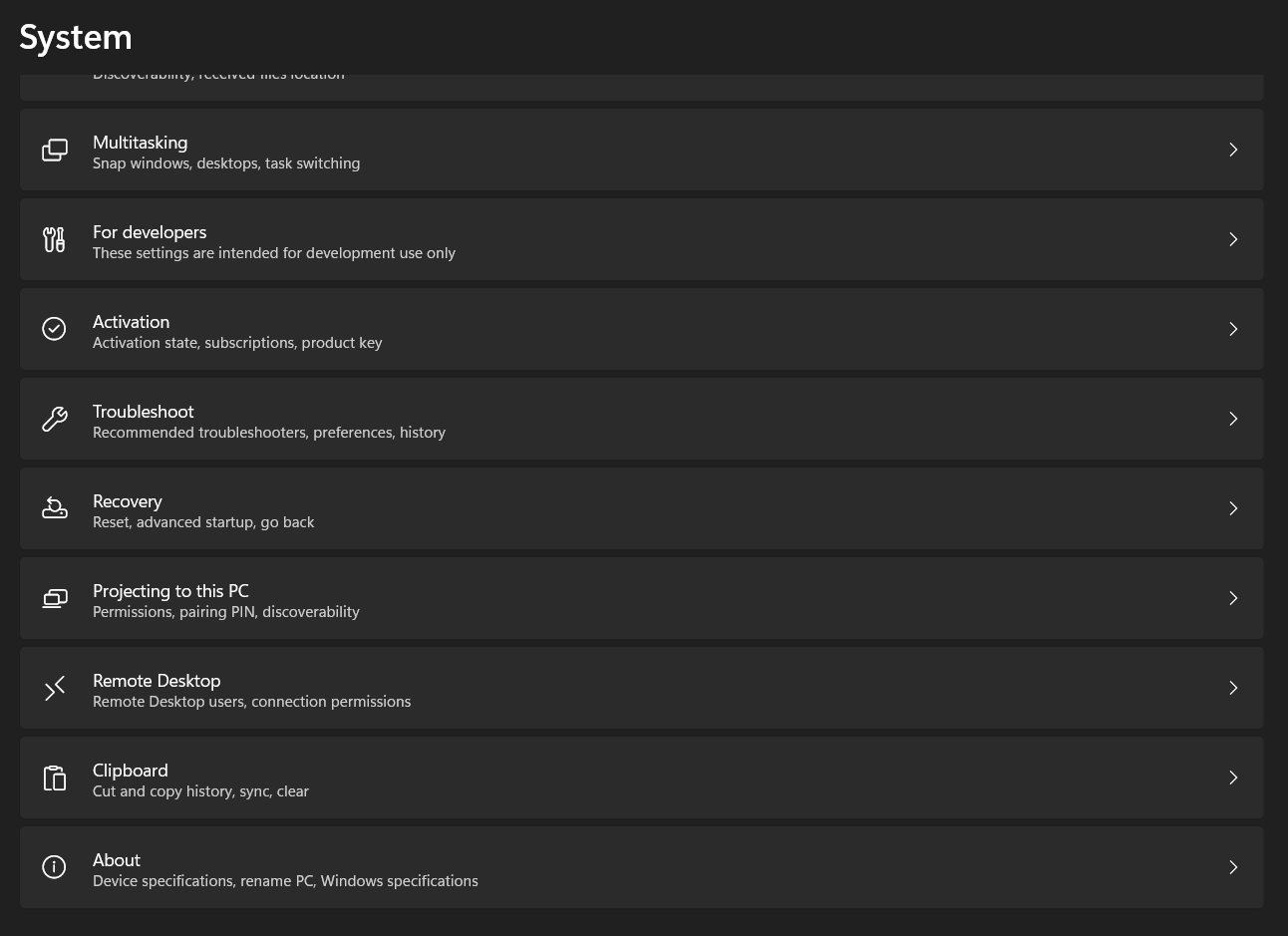 System Setting - Clipboard Option